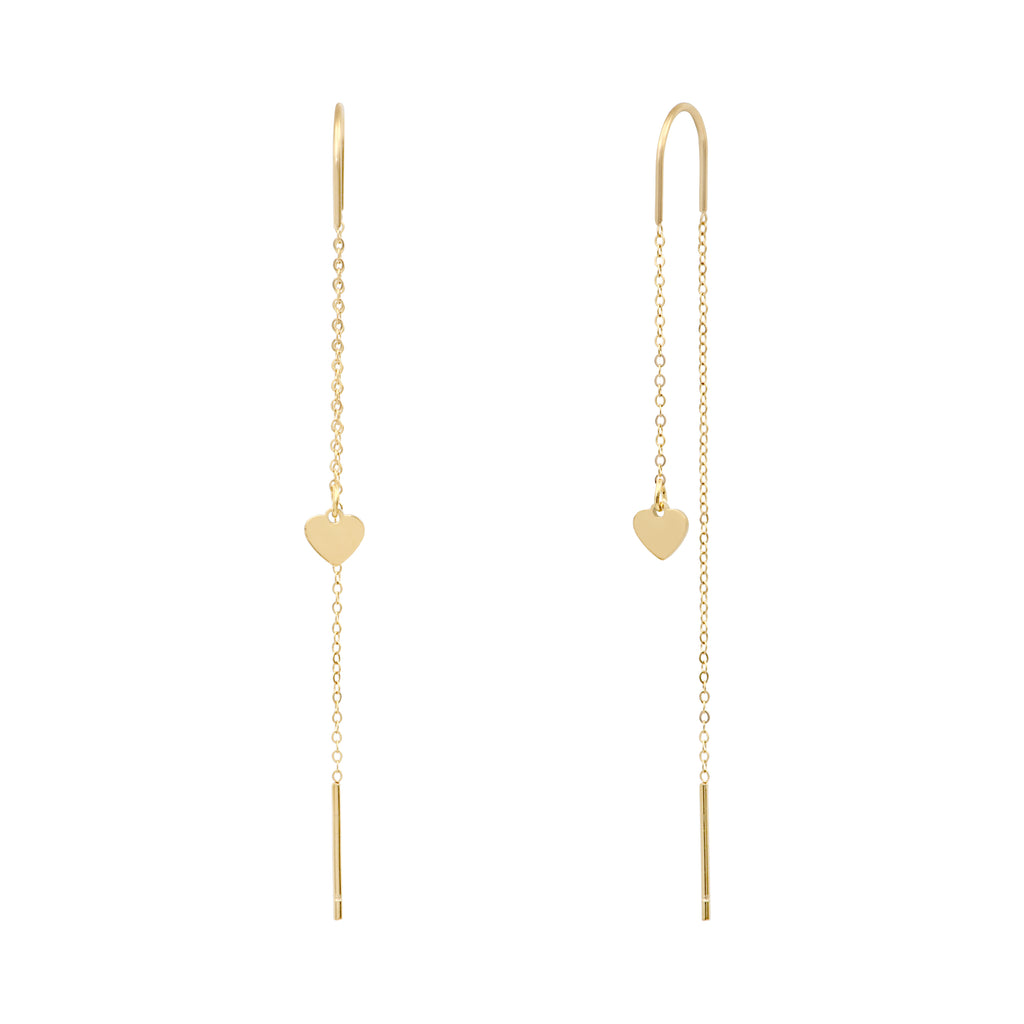 Boucles d'oreilles chaine VIRGINIE - coeur