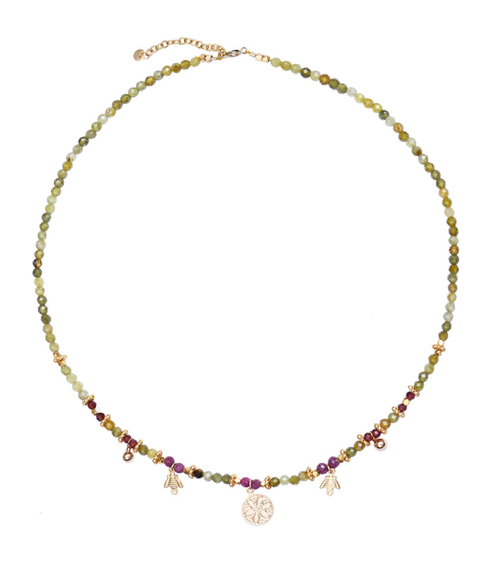 Collier MULTI PIERRES vert