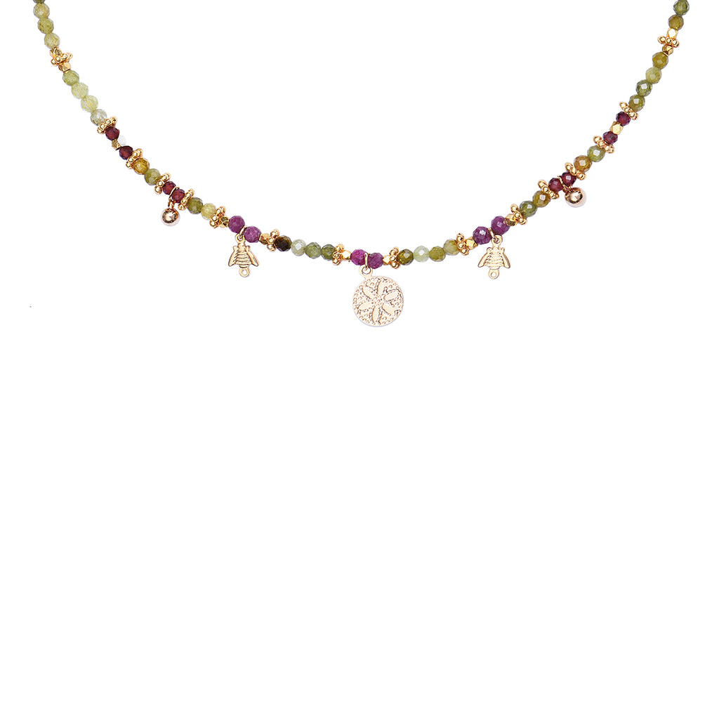 Collier MULTI PIERRES vert
