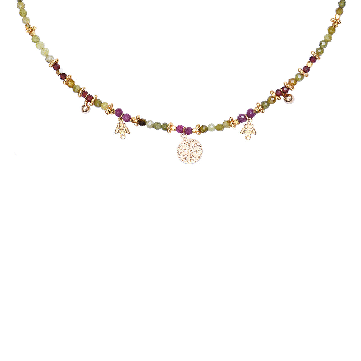 Collier MULTI PIERRES vert