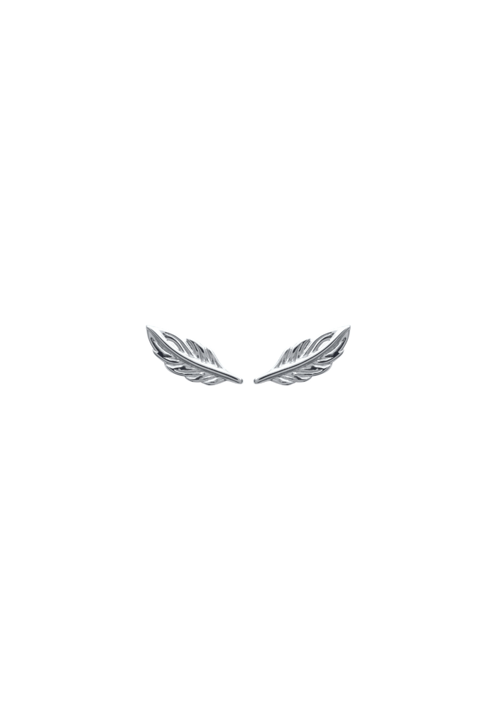 Puces d'oreilles PLUME - argent