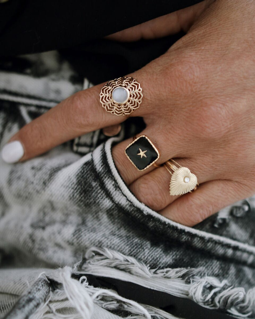 STELLA star onyx ring