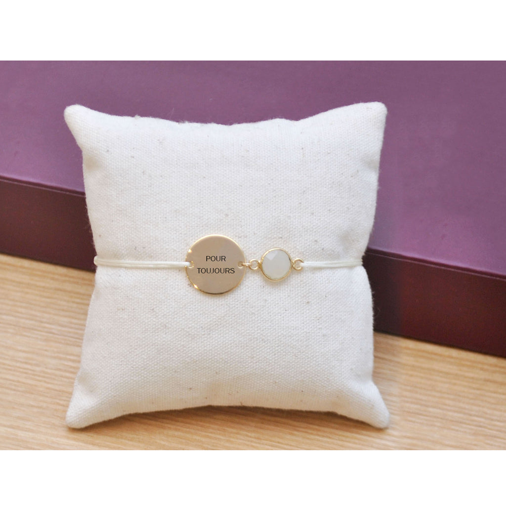 GUSTAVE customizable cord bracelet - 16mm medal