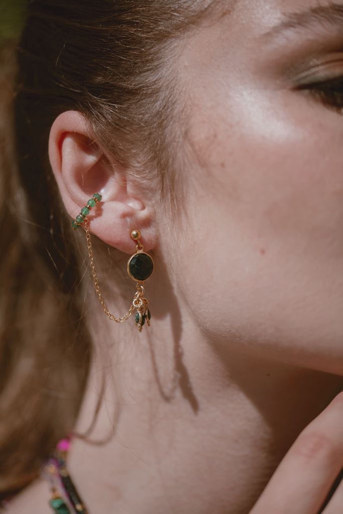 BANGALORE single earring - Emerald Sillimanite