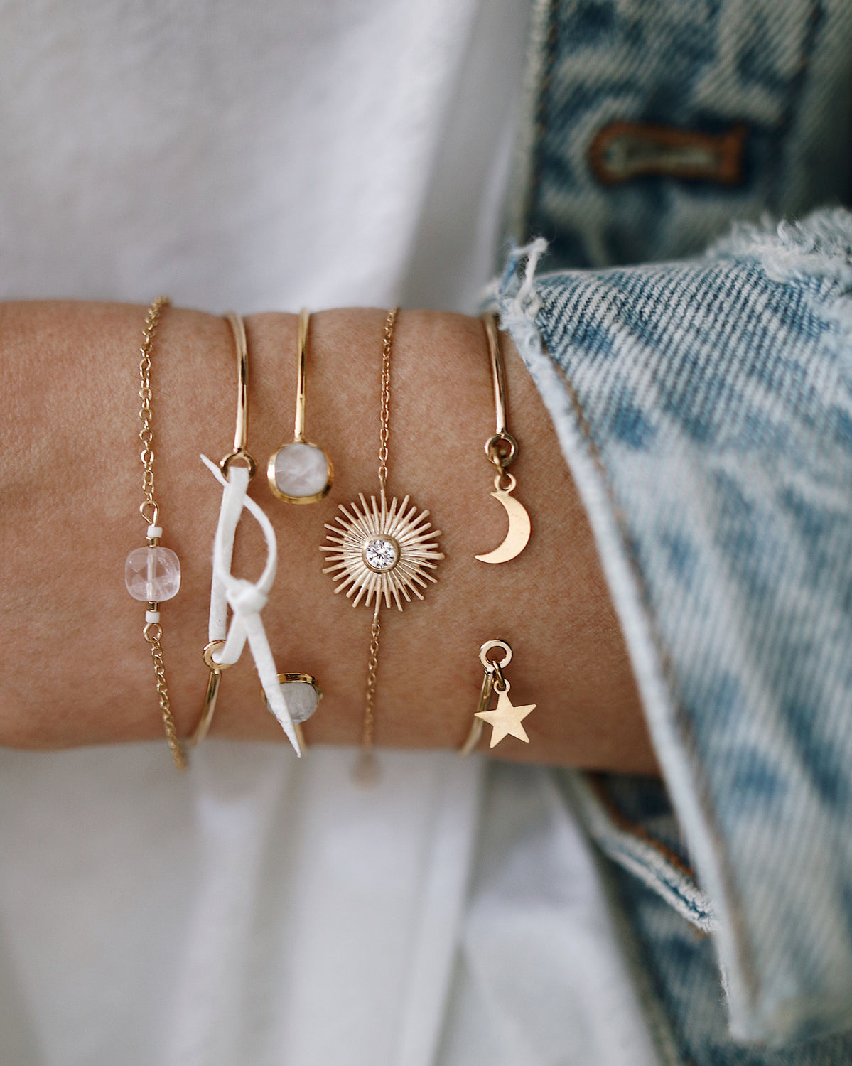 DOUBLE STONE bangle