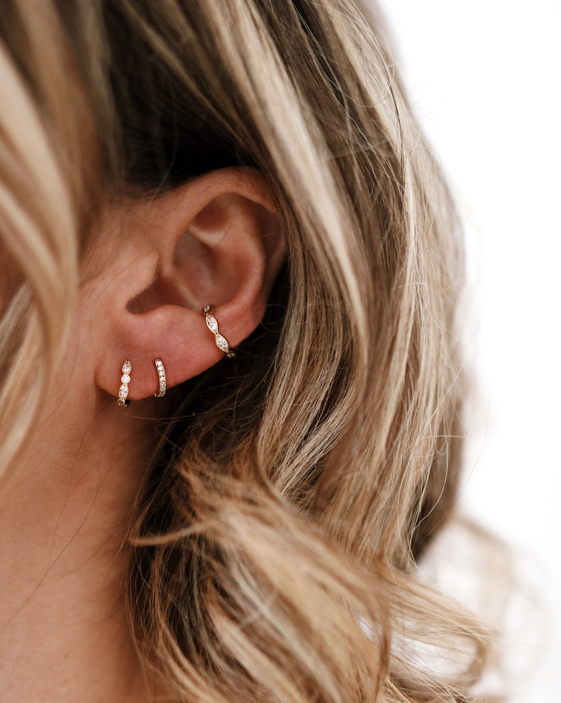 LOU mini rhinestone hoops
