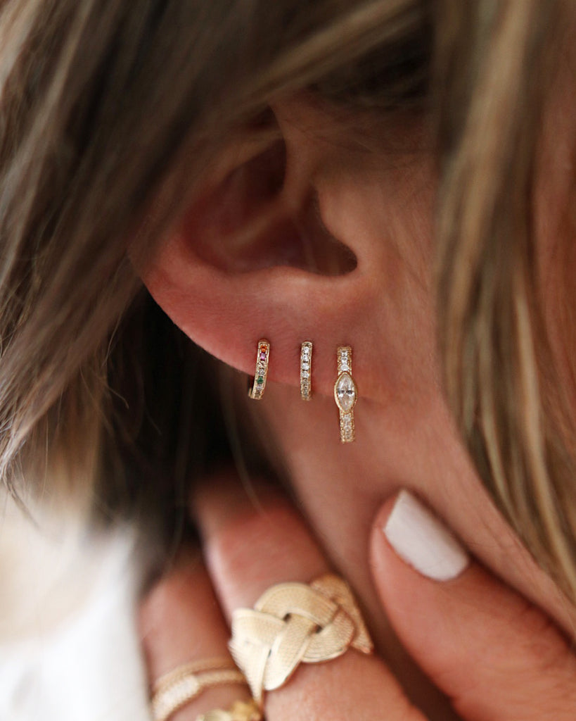LOU mini rhinestone hoops