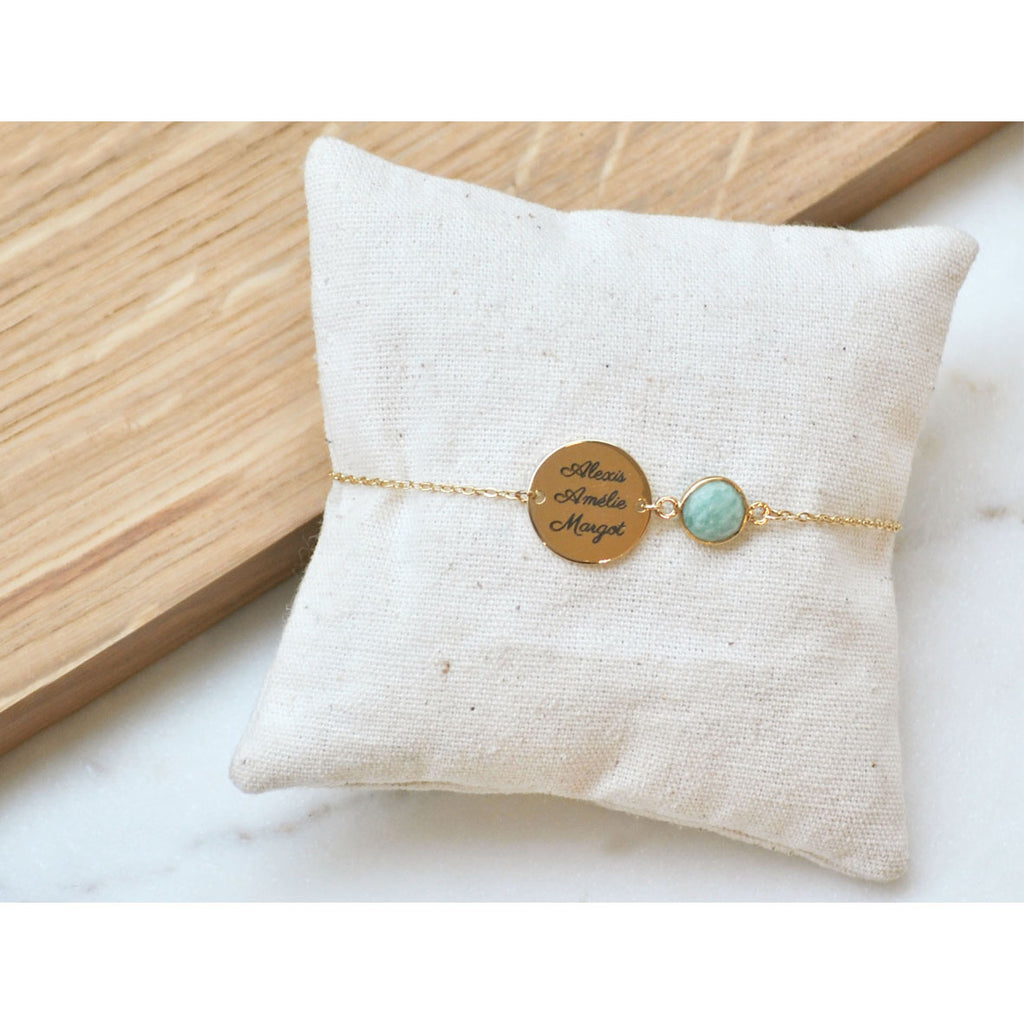 Bracelet personnalisable GUSTAVE - médaille 16 mm