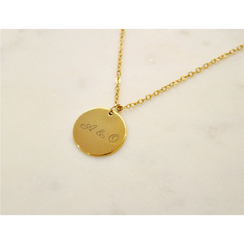 Personalized necklace GUSTAVE - medal 16mm