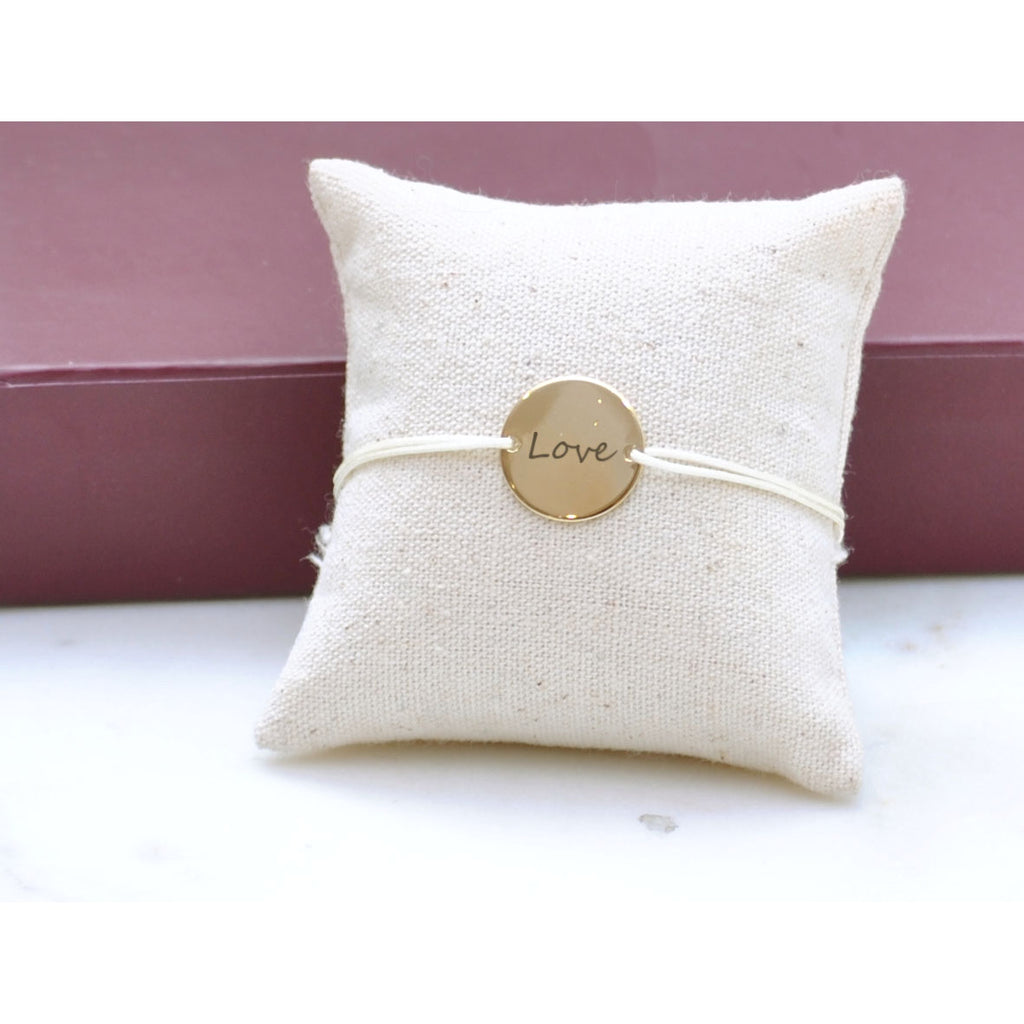 GUSTAVE customizable cord bracelet - 16mm medal