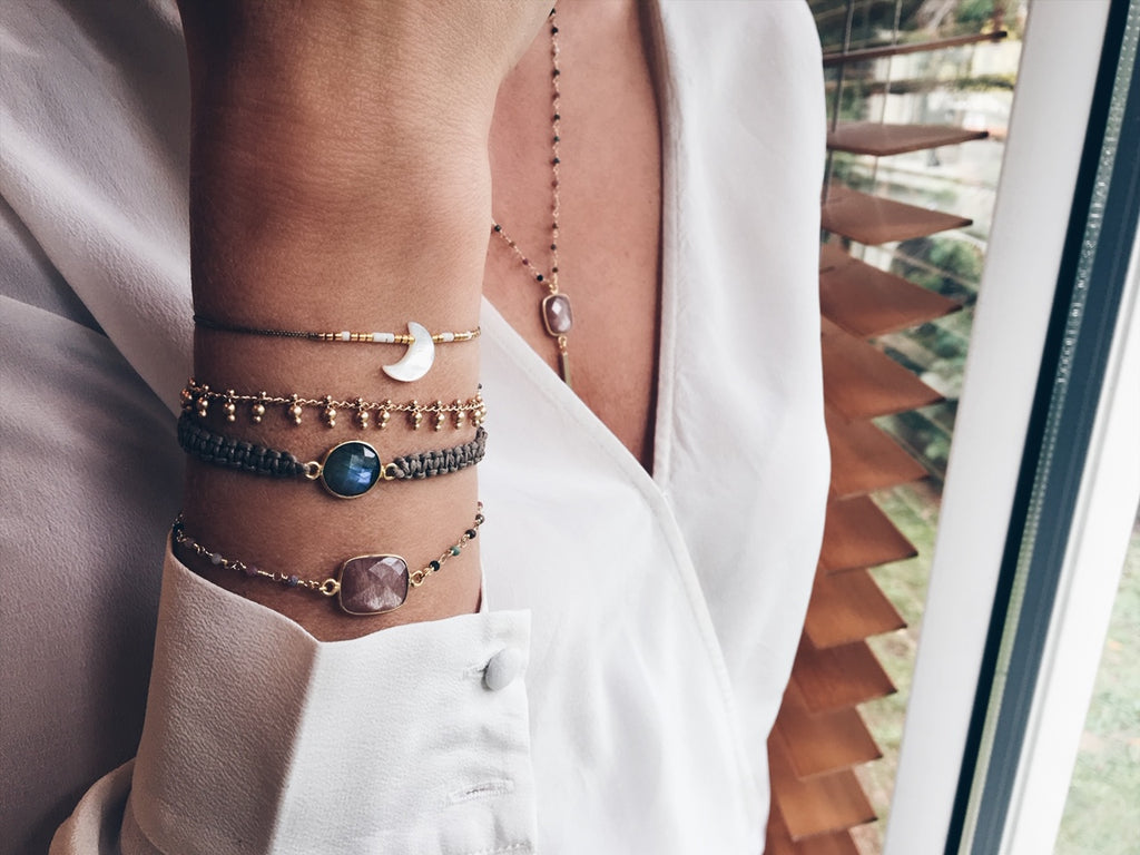Orange moonstone TADASANA bracelet