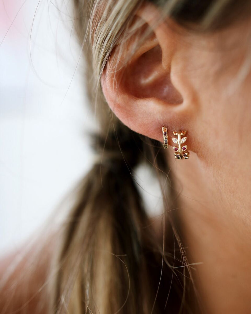 LOU mini rhinestone hoops