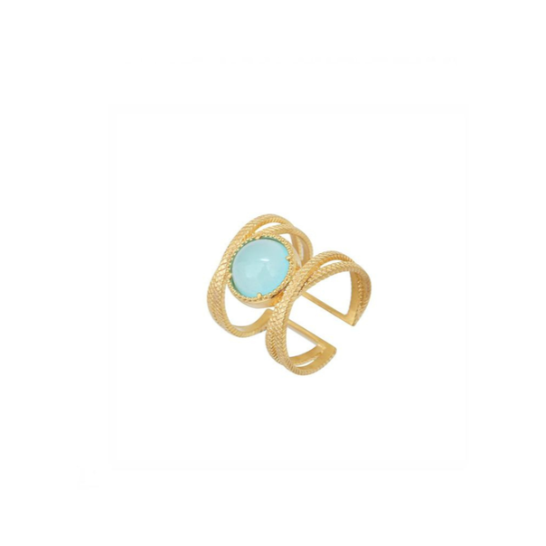 IRIS green agate ring