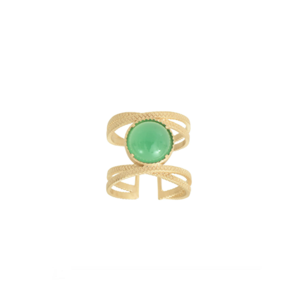 IRIS green agate ring
