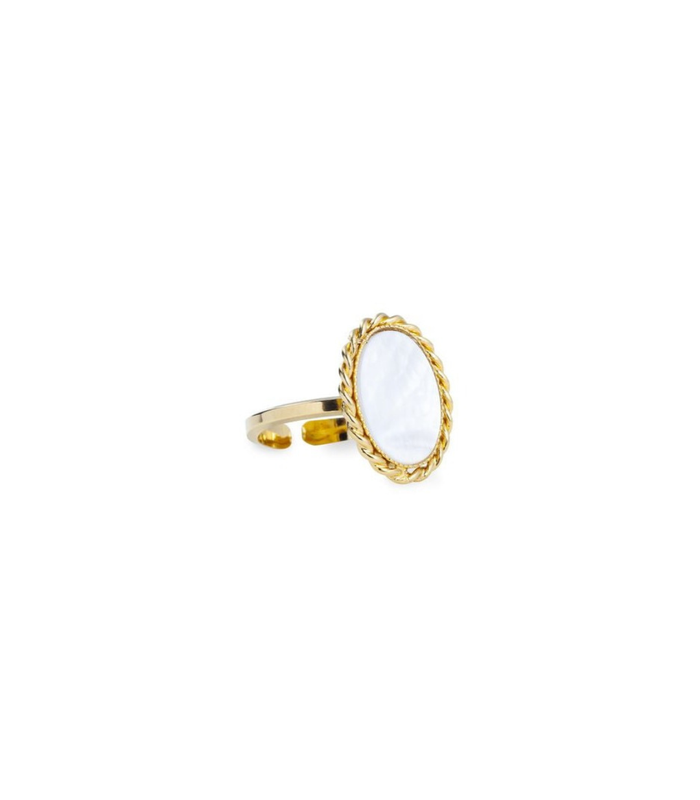 Thin oval ring - LABRADORITE