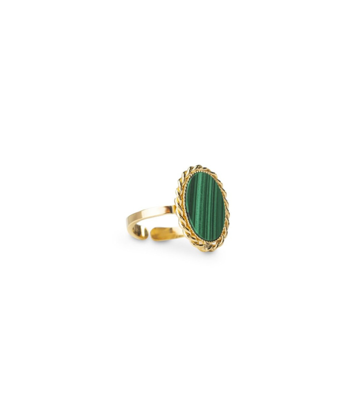 Thin oval ring - LABRADORITE