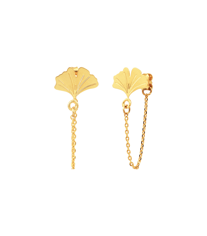Boucles d'oreilles GINGKO chaine