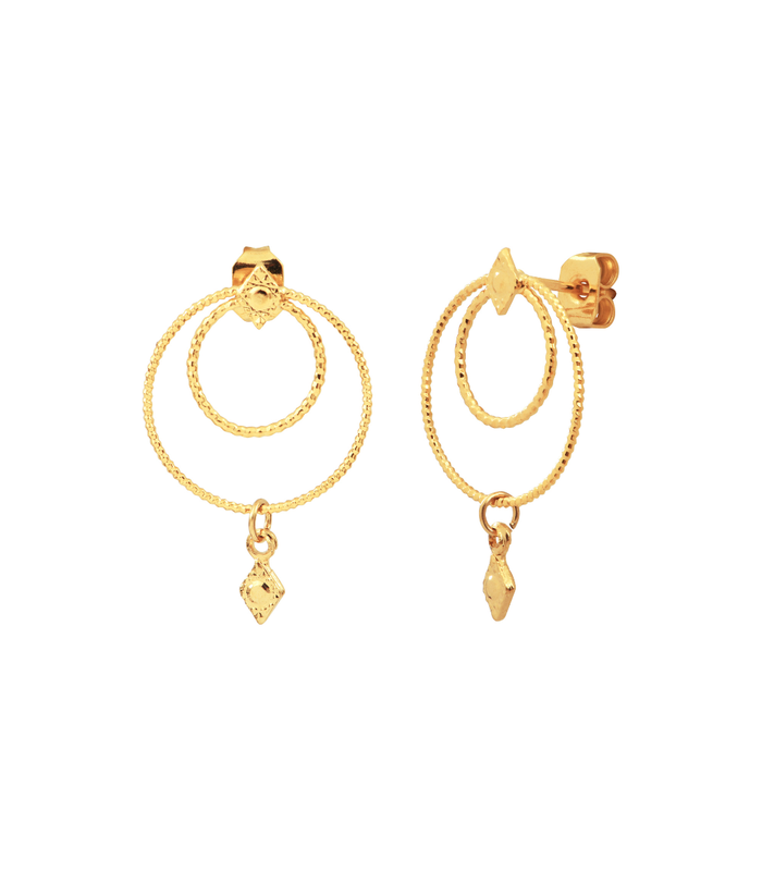 Boucles d'oreilles MINI JANE 2 cercles pendentif
