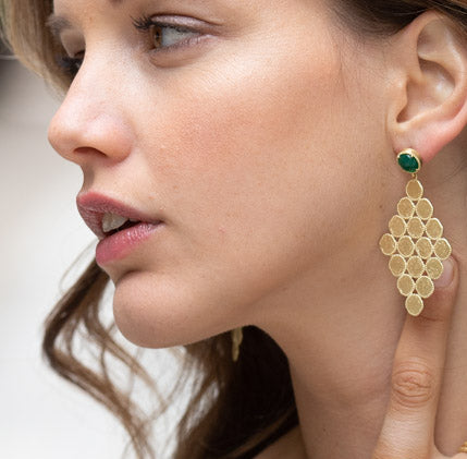 MAIA green agate earrings