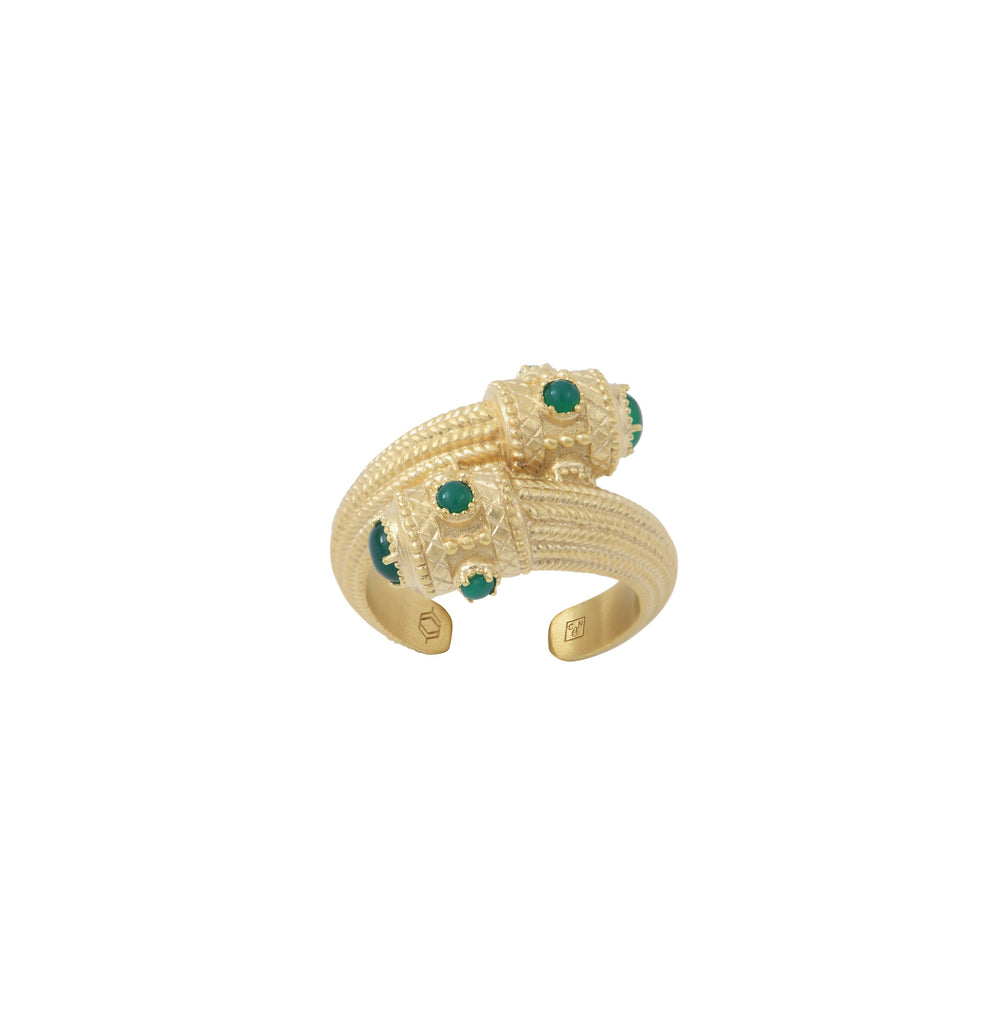 OLYMPIA Ring - Green Agate