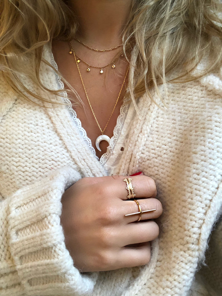 Collier Sautoir LUNE BLANCHE - 60 cm LABELLE collection - My Fashion Lab