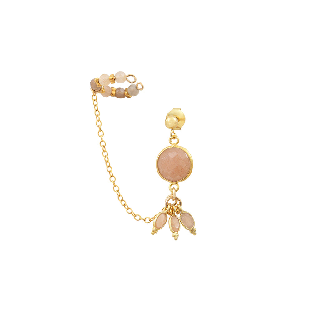 BANGALORE single earring - Orange moonstone