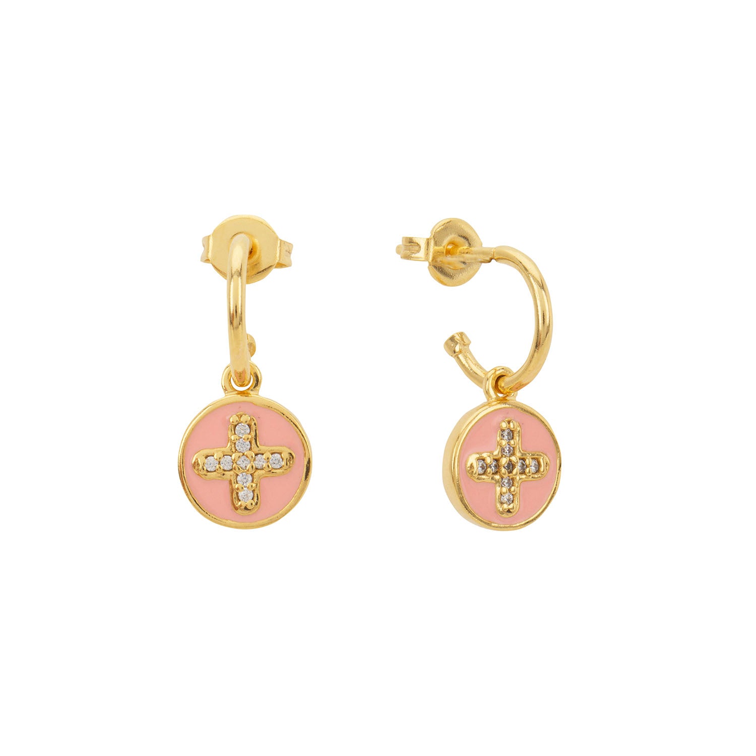 Mini créoles LUMIÈRE - Rose pâle