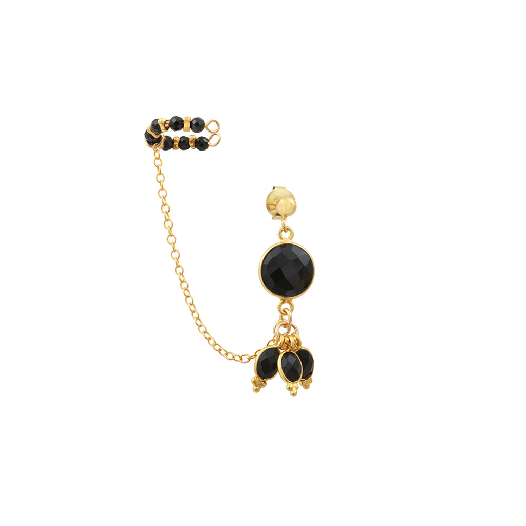 BANGALORE single earring - Black onyx