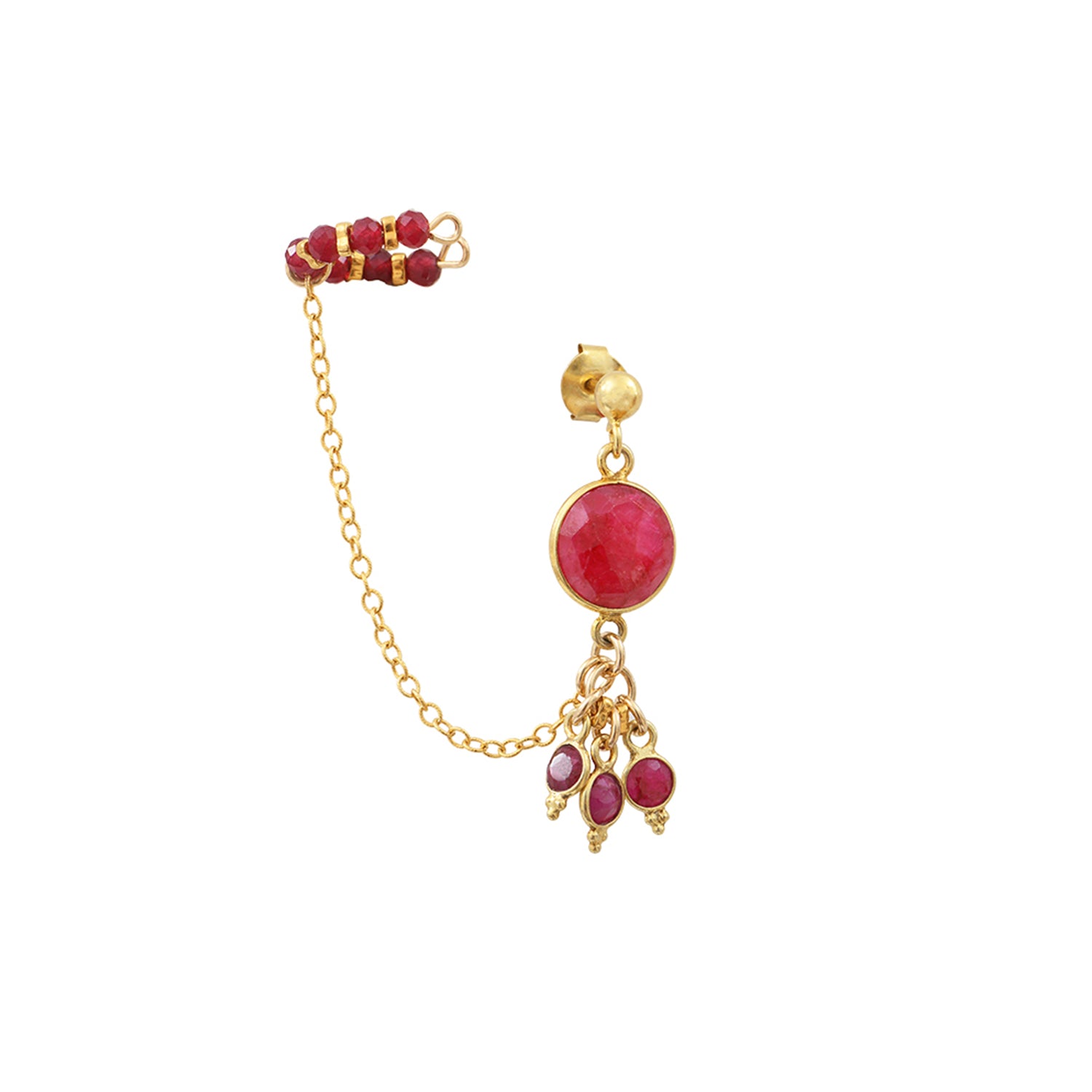 BANGALORE single earring - Ruby Sillimanite