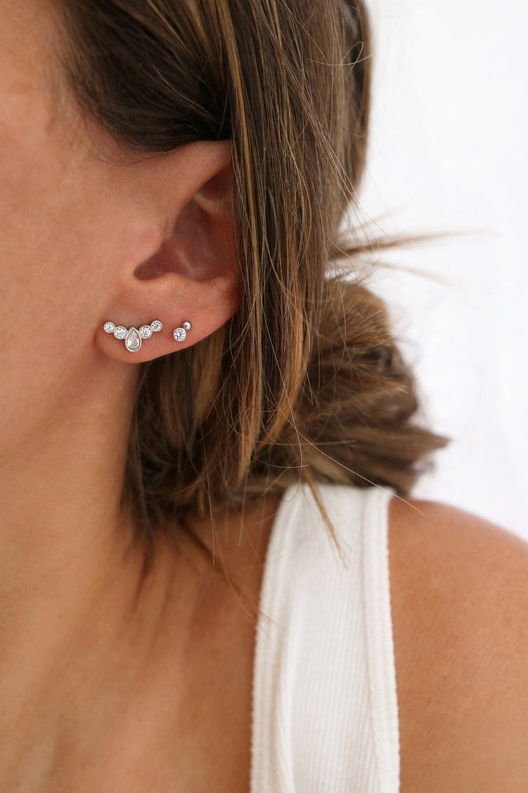 Puces d'oreilles INÈS - argent