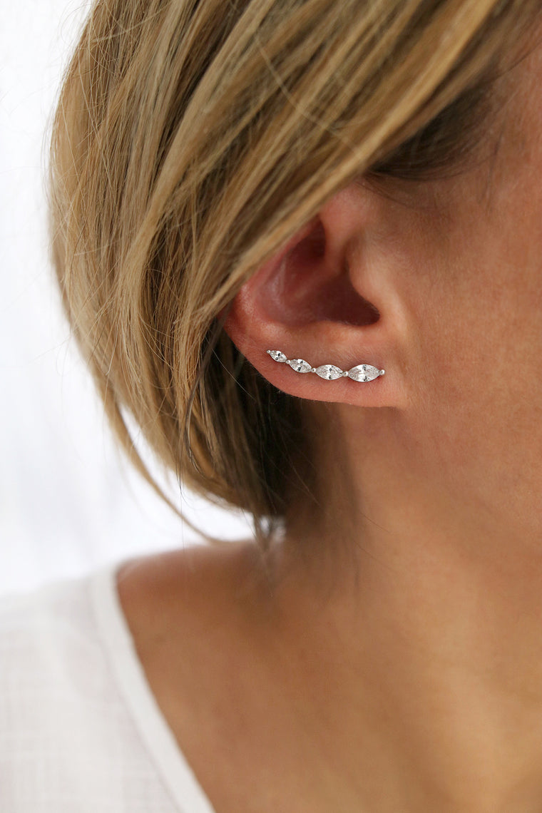 Barrettes d'oreilles AMBRE - argent