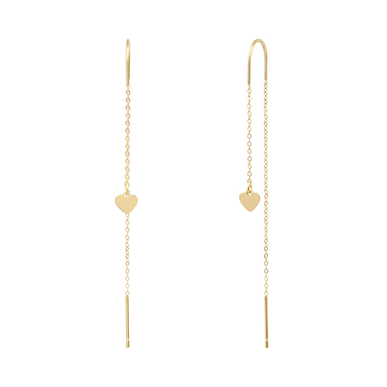 Boucles d'oreilles chaine VIRGINIE - coeur