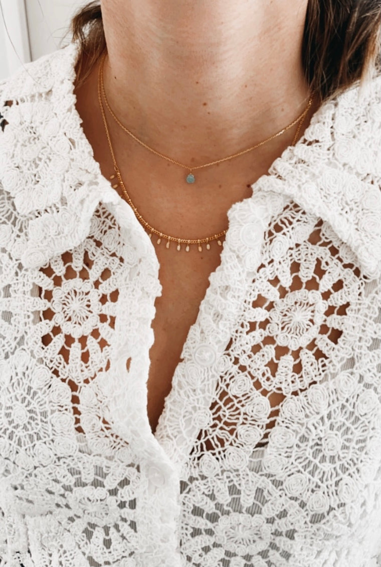 MALIA Amazonite double necklace