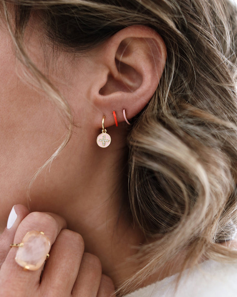 LUMIÈRE mini hoops - Pale pink