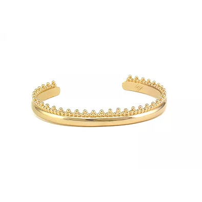 LISSE CONTOUR BOULES gold bangle