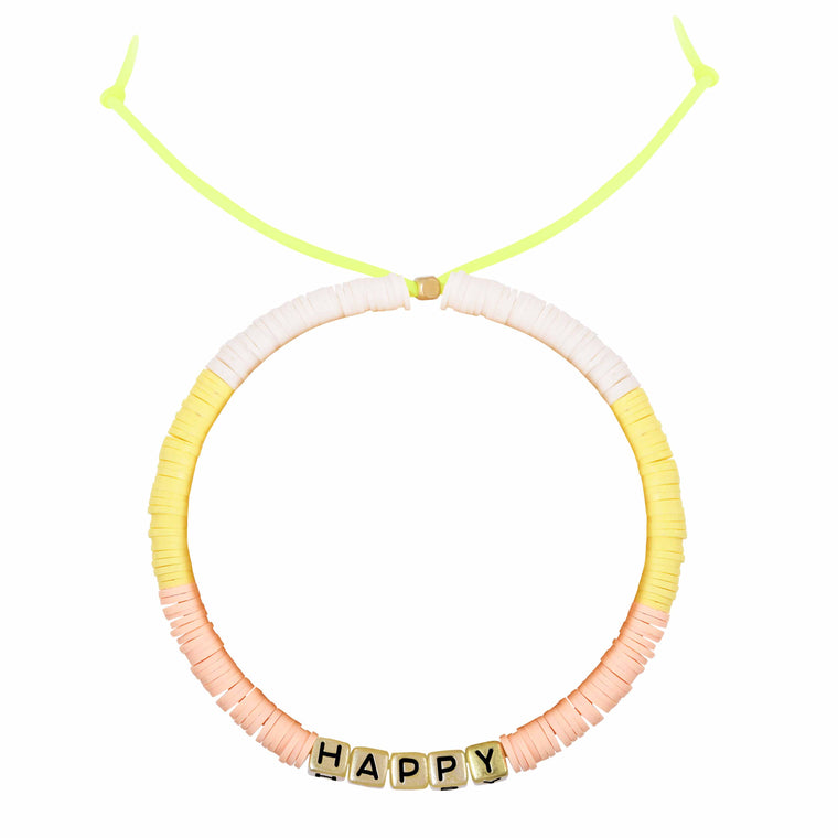 Bracelet de cheville HAPPY - jaune