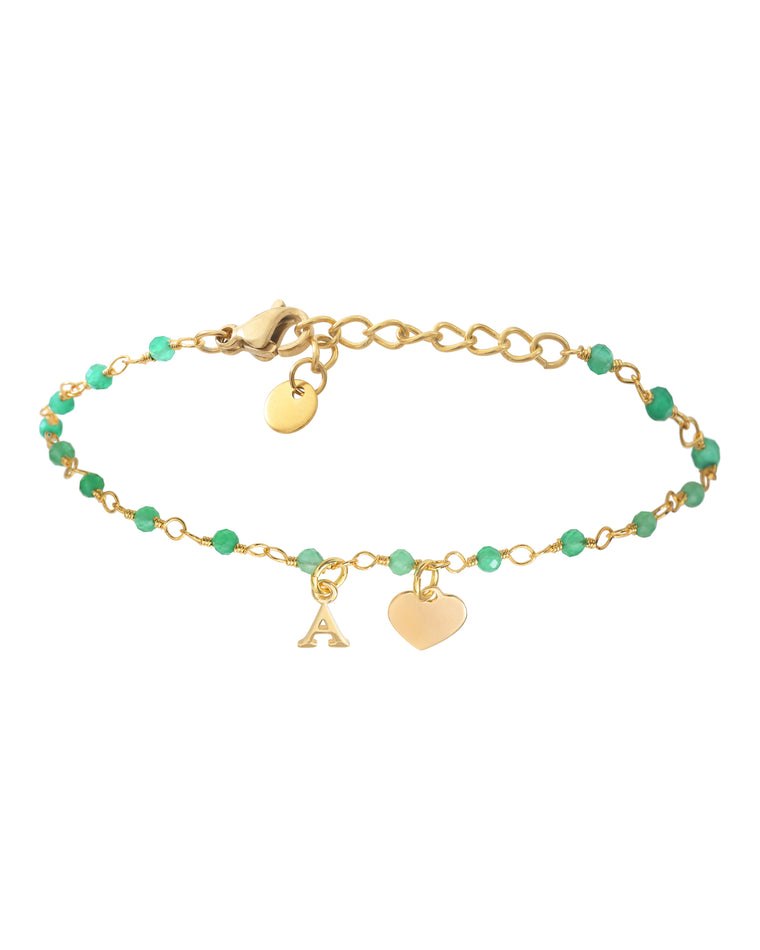 LOVE LETTER bracelet - Green agate