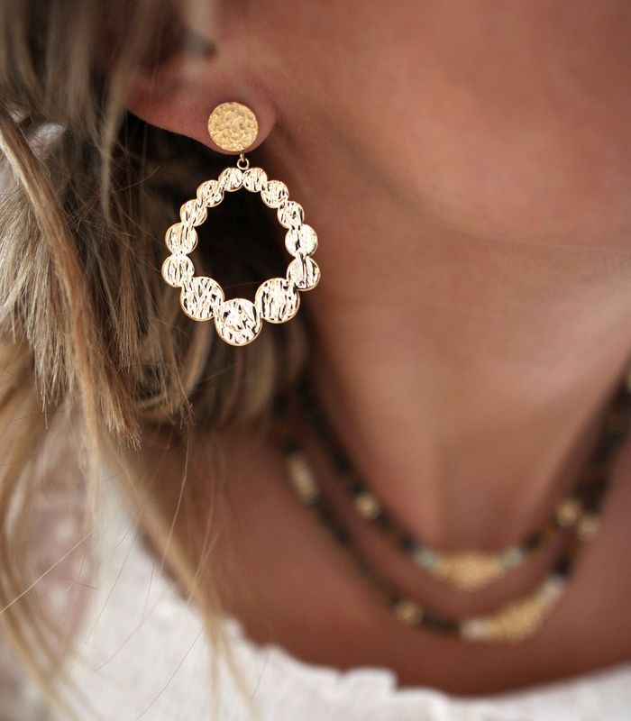 LUCKY earrings - White mother-of-pearl