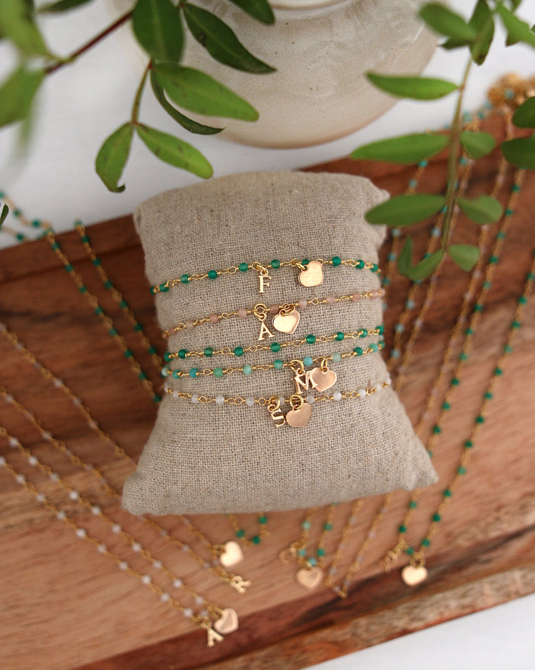 LOVE LETTER bracelet - Green agate